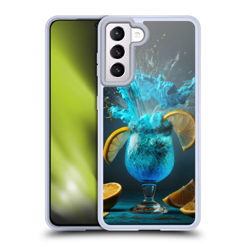 Spacescapes Cocktails Blue Lagoon Explosion Soft Gel Case for Samsung Galaxy S21 5G