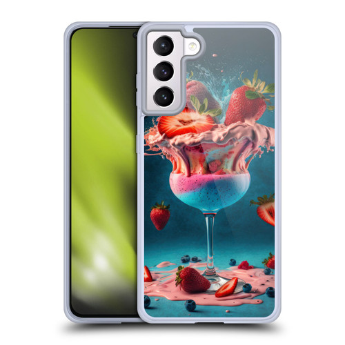 Spacescapes Cocktails Frozen Strawberry Daiquiri Soft Gel Case for Samsung Galaxy S21+ 5G