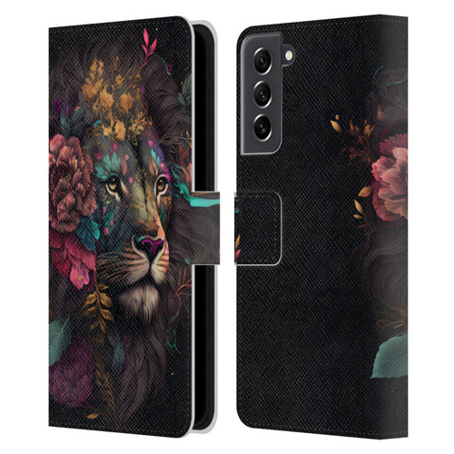 Spacescapes Floral Lions Ethereal Petals Leather Book Wallet Case Cover For Samsung Galaxy S21 FE 5G