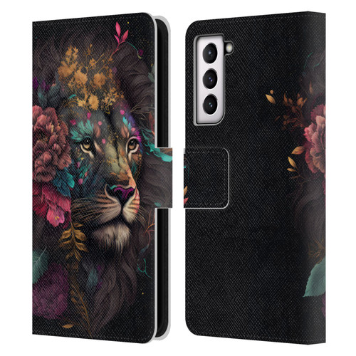 Spacescapes Floral Lions Ethereal Petals Leather Book Wallet Case Cover For Samsung Galaxy S21 5G