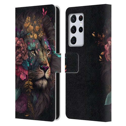 Spacescapes Floral Lions Ethereal Petals Leather Book Wallet Case Cover For Samsung Galaxy S21 Ultra 5G