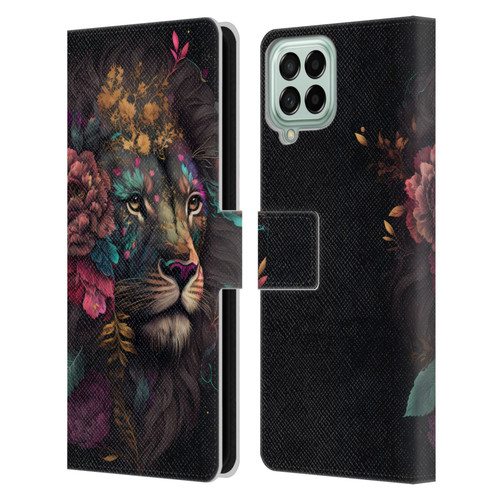 Spacescapes Floral Lions Ethereal Petals Leather Book Wallet Case Cover For Samsung Galaxy M33 (2022)