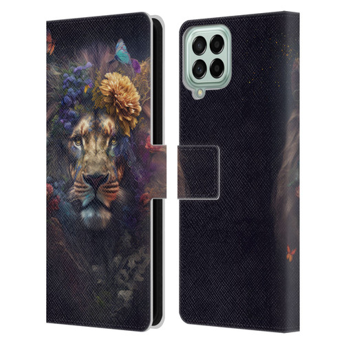Spacescapes Floral Lions Flowering Pride Leather Book Wallet Case Cover For Samsung Galaxy M33 (2022)