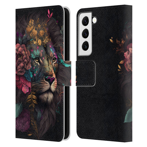 Spacescapes Floral Lions Ethereal Petals Leather Book Wallet Case Cover For Samsung Galaxy S22 5G