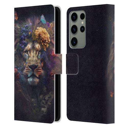 Spacescapes Floral Lions Flowering Pride Leather Book Wallet Case Cover For Samsung Galaxy S23 Ultra 5G