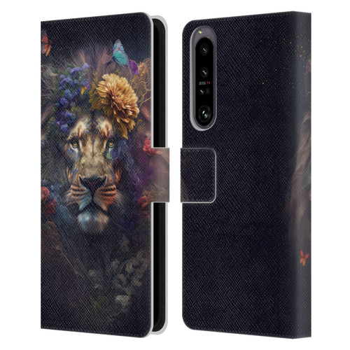 Spacescapes Floral Lions Flowering Pride Leather Book Wallet Case Cover For Sony Xperia 1 IV