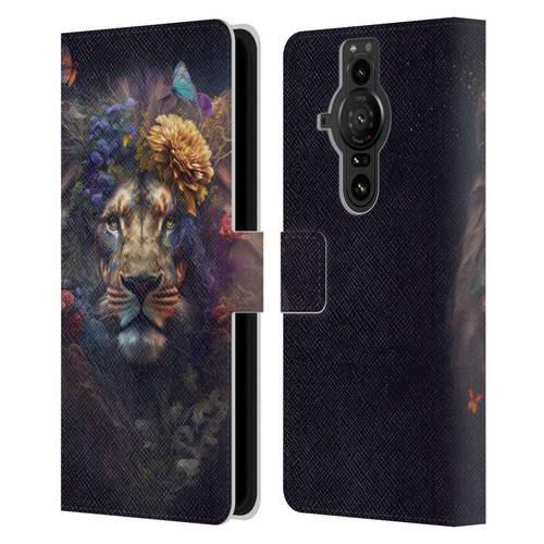 Spacescapes Floral Lions Flowering Pride Leather Book Wallet Case Cover For Sony Xperia Pro-I