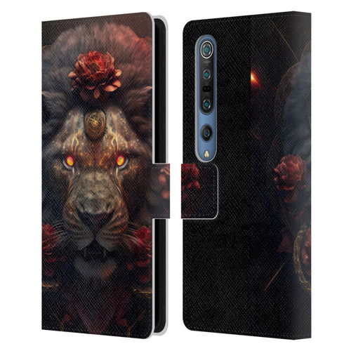 Spacescapes Floral Lions Crimson Pride Leather Book Wallet Case Cover For Xiaomi Mi 10 5G / Mi 10 Pro 5G