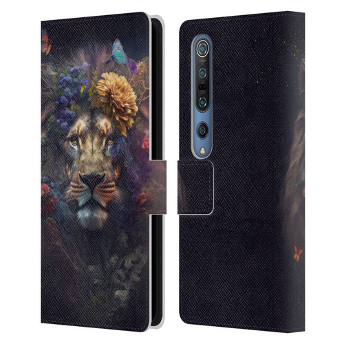 Spacescapes Floral Lions Flowering Pride Leather Book Wallet Case Cover For Xiaomi Mi 10 5G / Mi 10 Pro 5G