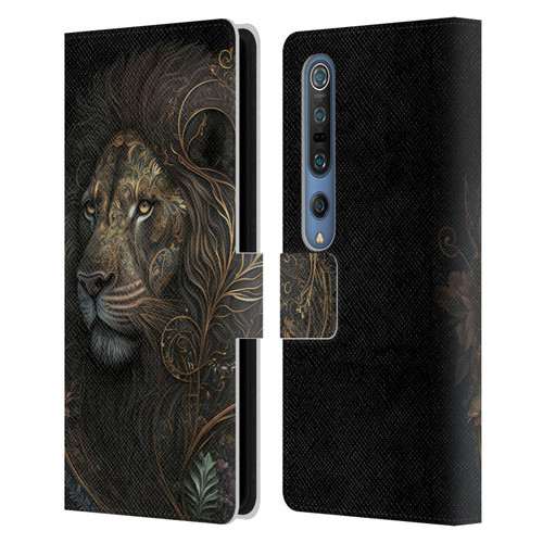 Spacescapes Floral Lions Golden Bloom Leather Book Wallet Case Cover For Xiaomi Mi 10 5G / Mi 10 Pro 5G