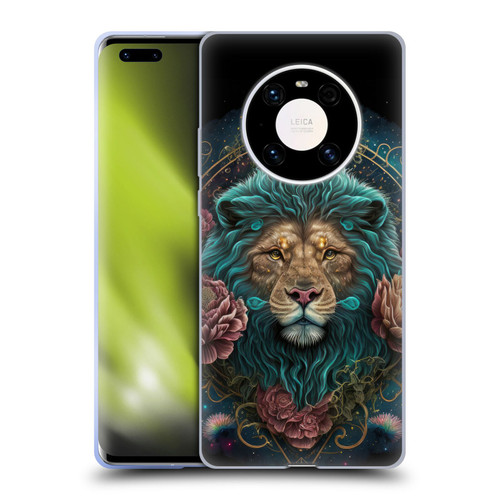 Spacescapes Floral Lions Aqua Mane Soft Gel Case for Huawei Mate 40 Pro 5G