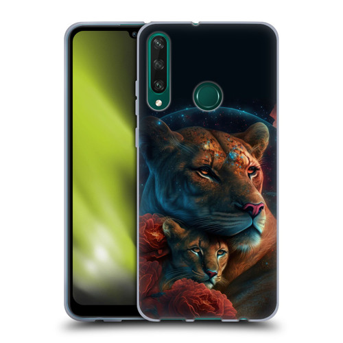 Spacescapes Floral Lions Star Watching Soft Gel Case for Huawei Y6p