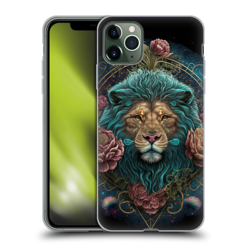 Spacescapes Floral Lions Aqua Mane Soft Gel Case for Apple iPhone 11 Pro Max