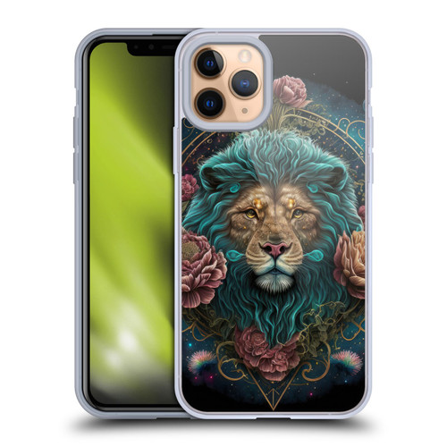 Spacescapes Floral Lions Aqua Mane Soft Gel Case for Apple iPhone 11 Pro