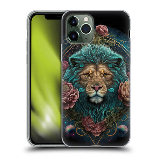 Spacescapes Floral Lions Aqua Mane Soft Gel Case for Apple iPhone 11 Pro