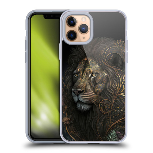 Spacescapes Floral Lions Golden Bloom Soft Gel Case for Apple iPhone 11 Pro