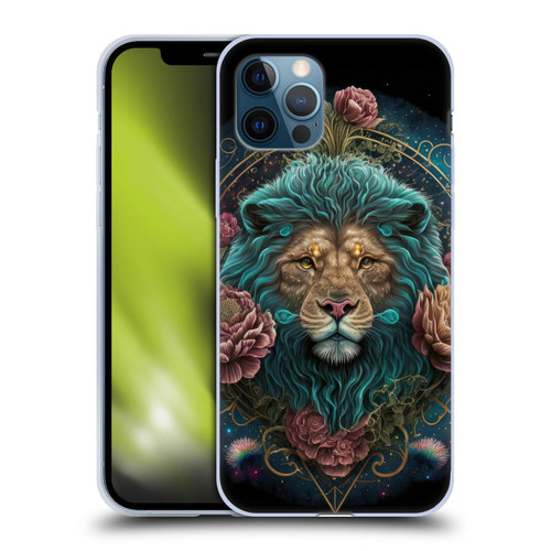 Spacescapes Floral Lions Aqua Mane Soft Gel Case for Apple iPhone 12 / iPhone 12 Pro