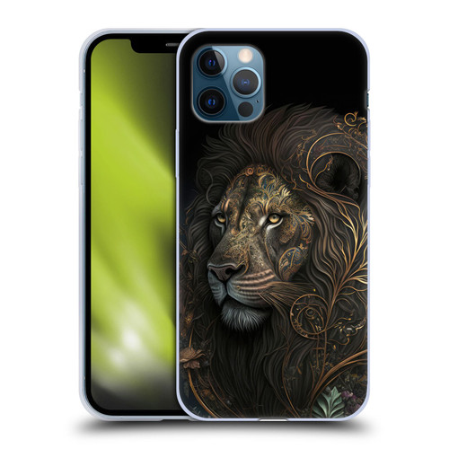Spacescapes Floral Lions Golden Bloom Soft Gel Case for Apple iPhone 12 / iPhone 12 Pro