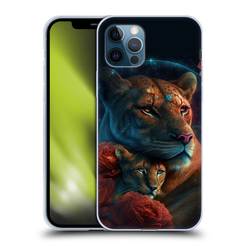 Spacescapes Floral Lions Star Watching Soft Gel Case for Apple iPhone 12 / iPhone 12 Pro