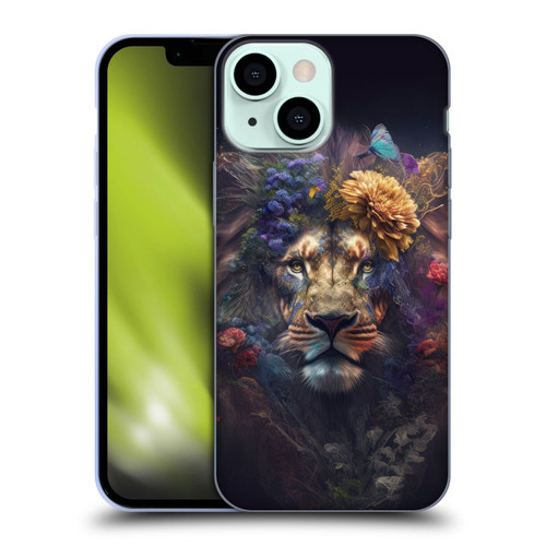 Spacescapes Floral Lions Flowering Pride Soft Gel Case for Apple iPhone 13 Mini