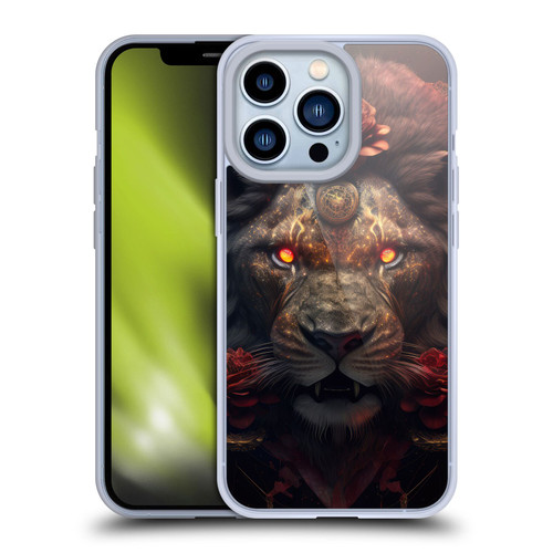 Spacescapes Floral Lions Crimson Pride Soft Gel Case for Apple iPhone 13 Pro