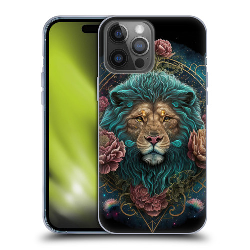 Spacescapes Floral Lions Aqua Mane Soft Gel Case for Apple iPhone 14 Pro Max