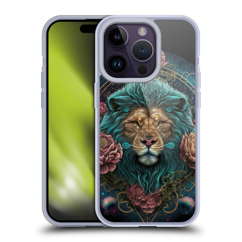 Spacescapes Floral Lions Aqua Mane Soft Gel Case for Apple iPhone 14 Pro