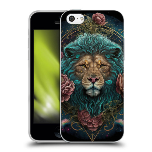 Spacescapes Floral Lions Aqua Mane Soft Gel Case for Apple iPhone 5c