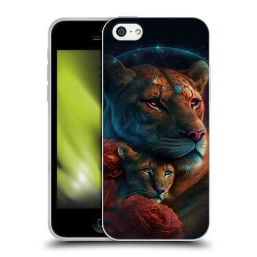 Spacescapes Floral Lions Star Watching Soft Gel Case for Apple iPhone 5c