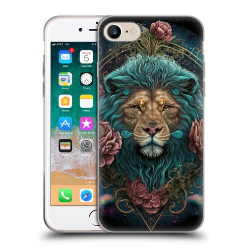 Spacescapes Floral Lions Aqua Mane Soft Gel Case for Apple iPhone 7 / 8 / SE 2020 & 2022