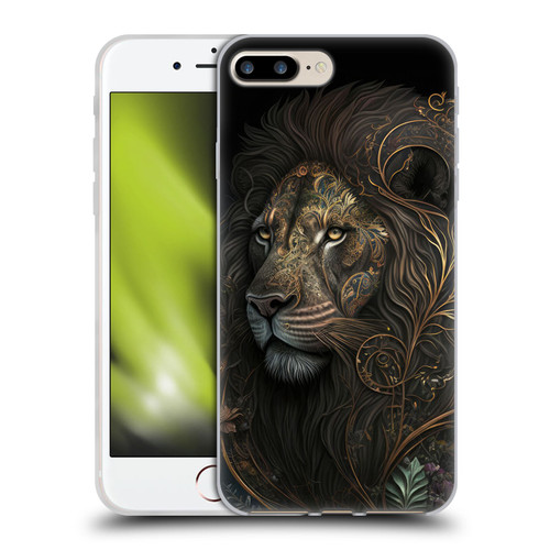 Spacescapes Floral Lions Golden Bloom Soft Gel Case for Apple iPhone 7 Plus / iPhone 8 Plus