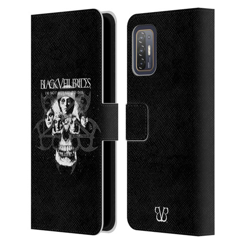 Black Veil Brides Band Art Skull Faces Leather Book Wallet Case Cover For HTC Desire 21 Pro 5G