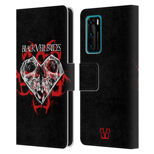 Black Veil Brides Band Art Skull Heart Leather Book Wallet Case Cover For Huawei P40 5G