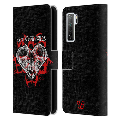 Black Veil Brides Band Art Skull Heart Leather Book Wallet Case Cover For Huawei Nova 7 SE/P40 Lite 5G