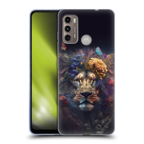 Spacescapes Floral Lions Flowering Pride Soft Gel Case for Motorola Moto G60 / Moto G40 Fusion