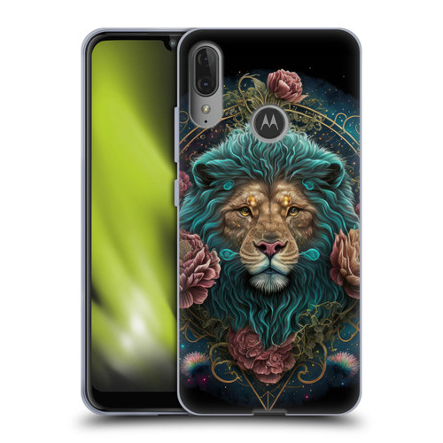 Spacescapes Floral Lions Aqua Mane Soft Gel Case for Motorola Moto E6 Plus