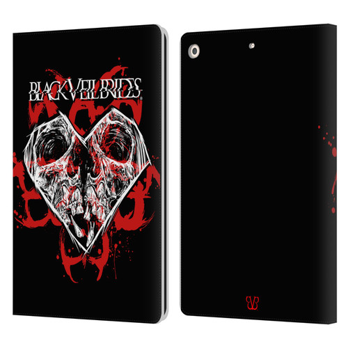 Black Veil Brides Band Art Skull Heart Leather Book Wallet Case Cover For Apple iPad 10.2 2019/2020/2021