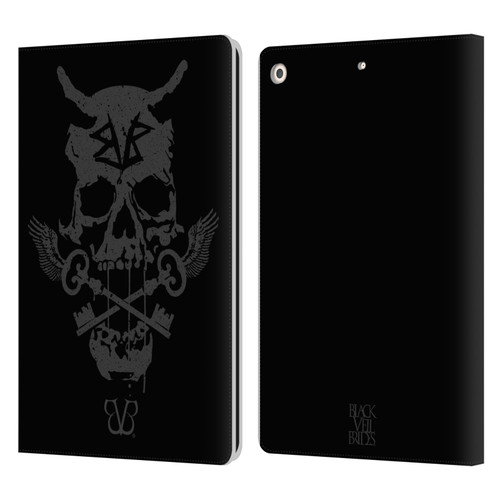 Black Veil Brides Band Art Skull Keys Leather Book Wallet Case Cover For Apple iPad 10.2 2019/2020/2021