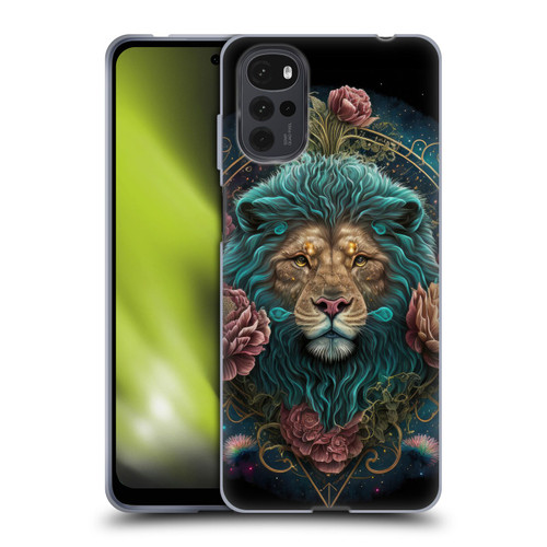 Spacescapes Floral Lions Aqua Mane Soft Gel Case for Motorola Moto G22