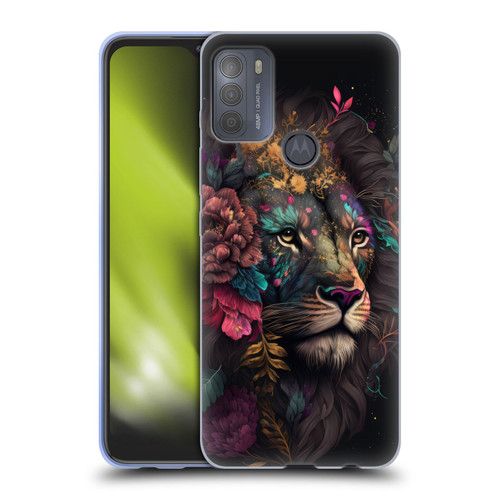 Spacescapes Floral Lions Ethereal Petals Soft Gel Case for Motorola Moto G50