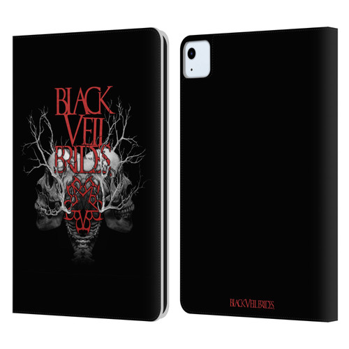 Black Veil Brides Band Art Skull Branches Leather Book Wallet Case Cover For Apple iPad Air 2020 / 2022