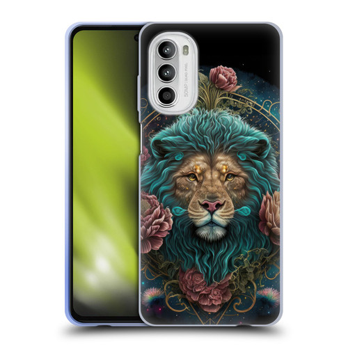 Spacescapes Floral Lions Aqua Mane Soft Gel Case for Motorola Moto G52