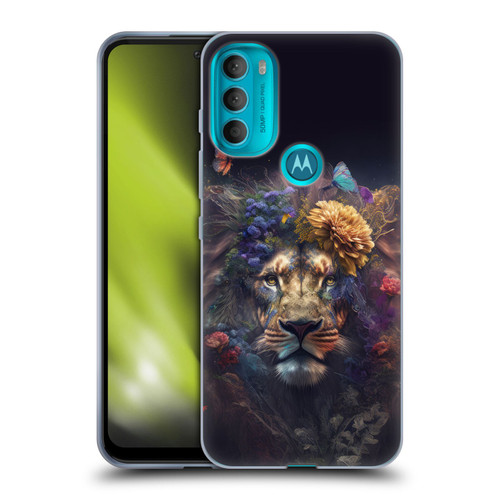 Spacescapes Floral Lions Flowering Pride Soft Gel Case for Motorola Moto G71 5G