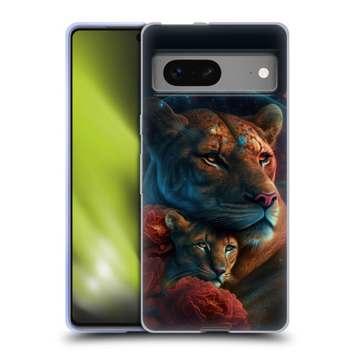 Spacescapes Floral Lions Star Watching Soft Gel Case for Google Pixel 7