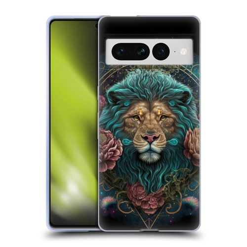Spacescapes Floral Lions Aqua Mane Soft Gel Case for Google Pixel 7 Pro