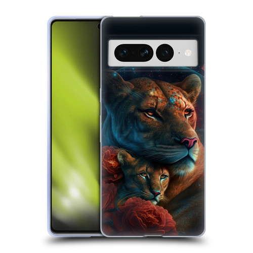 Spacescapes Floral Lions Star Watching Soft Gel Case for Google Pixel 7 Pro