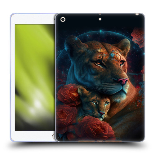 Spacescapes Floral Lions Star Watching Soft Gel Case for Apple iPad 10.2 2019/2020/2021