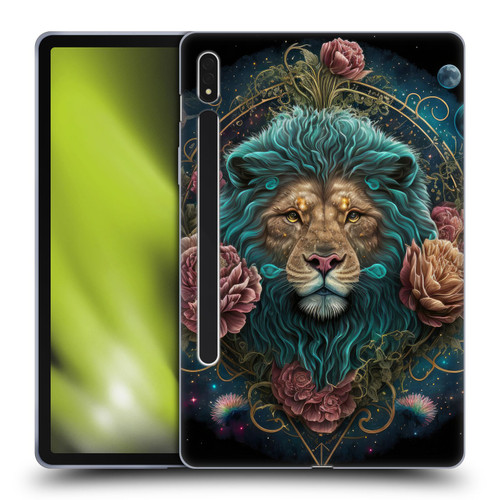 Spacescapes Floral Lions Aqua Mane Soft Gel Case for Samsung Galaxy Tab S8
