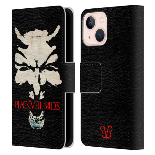 Black Veil Brides Band Art Devil Art Leather Book Wallet Case Cover For Apple iPhone 13 Mini