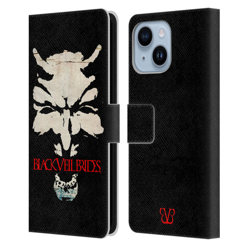 Black Veil Brides Band Art Devil Art Leather Book Wallet Case Cover For Apple iPhone 14 Plus